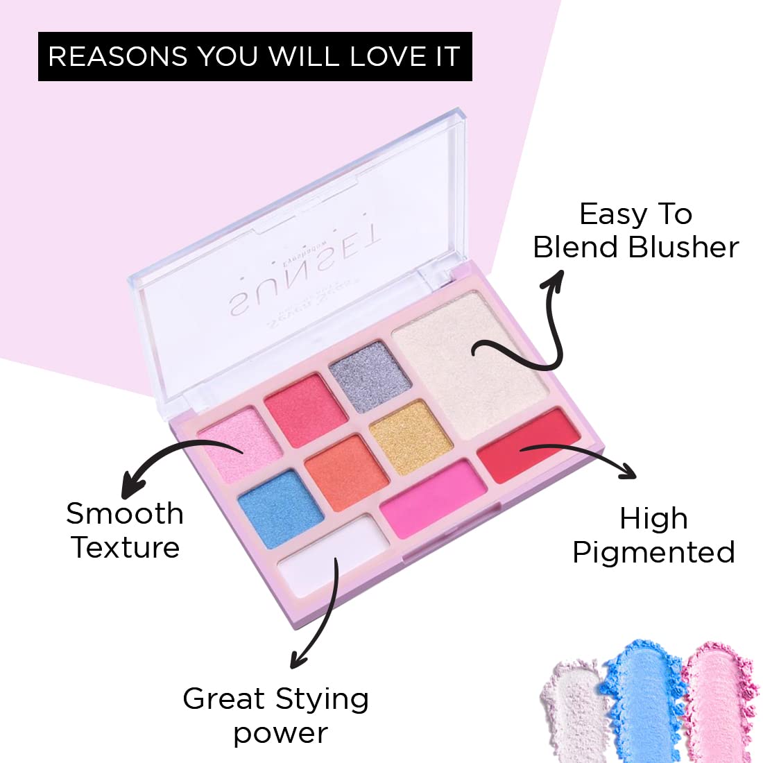 Seven Seas Sunset 10 Pigmented Colors Eyeshadow Palette| Long Wearing And Easily Blendable Eye Makeup Palette | Multicolor - 24.4Gm | Matte,Shimmery & Metallic Finish (Natural)