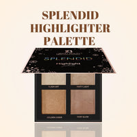 Lakyou Beauty Splendid Highlighter Palette | 4 Natural Shades | Highly pigmented | Easily Blendable | Melts Into Skin | 18g