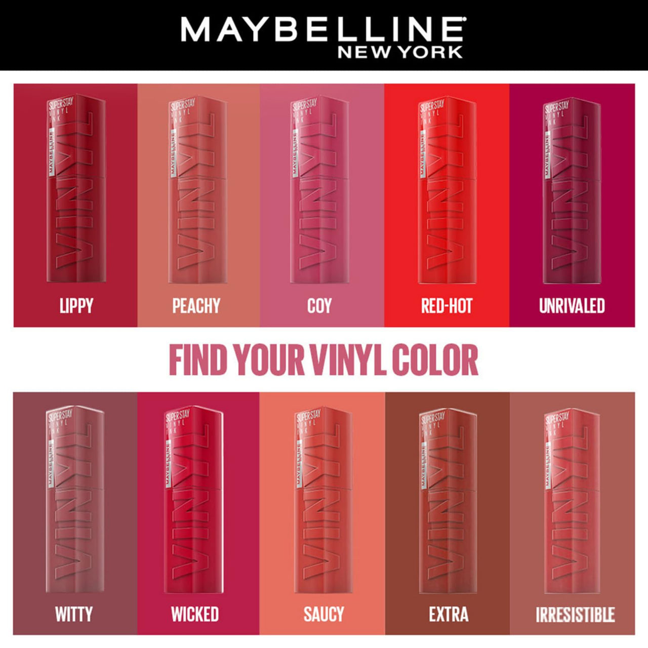 Maybelline New York SuperStay Vinyl Ink Liquid Lipstick - Saucy, Instant Shine & Transfer Proof. SuperStay Vinyl Ink Liquid Lipstick Last Up To 16 Hours, Enriched With Vitamin E & Aloe | 4.2ml
