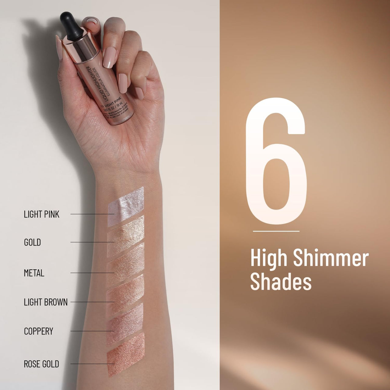 Swiss Beauty Drop & Glow Liquid Highlighter For Face Makeup | Illuminating Liquid Highlighter With Dewy Finish | Shade -Gold, 18ml