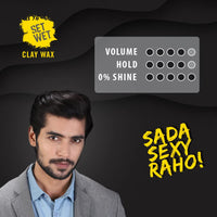 Set Wet Hair Wax For Men - Hair Clay Wax 60g| Strong Hold, Ultra Matte Finish, With Bentonite Clay, Restylable Anytime, Easy Wash Off| No Paraben, No Sulphate, No Alcohol