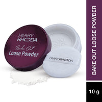 Hilary Rhoda Bake Out Loose Powder | Setting Loose Powder for Face | Matte Finish & Lightweight Loose Powder | Hides Imperfections | Oil Control Formula | 10gm (Tanslucent | Shade 01)