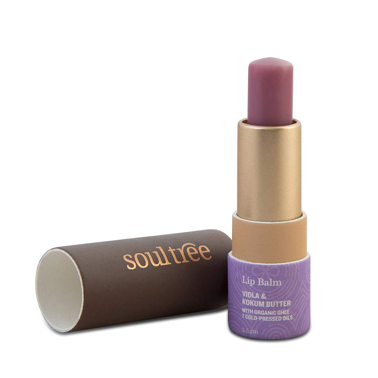 SoulTree Ayurvedic Lip Balm with Viola & Kokum Butter – Nourishing, Softening, and Moisturizing for Smooth, Supple Lips – 3.5g