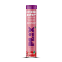 PLIX - THE PLANT FIX Collagen Builder Bubbly Effervescent - 15 Tablets (Watermelon) for Hydrated Skin & Anti-Aging | Amino Acid Blend For Collagen Production | Vitamin C & E | 100% Vegan