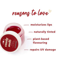 Plum Candy Melts Vegan Lip Balm | Red Velvet Love | Intense Moisturization | Natural UV Protection | Shea Butter & Cocoa Butter Infused | Cruelty Free & Paraben Free | 12g