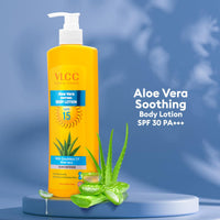VLCC Aloe Vera Soothing Body Lotion - 350ml | Aloevera Body Lotion with SPF 15 | Calms Skin & Soothes Bumps | Even Texture and Hydration | Helps Fade Tan | Aloevera and Cocoa Body Lotion.