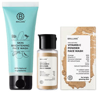 Brillare Professional Skin Brightening/Lightening Face Wash, 100 ml & Brillare Vitamin C Face Wash| 15g Combo