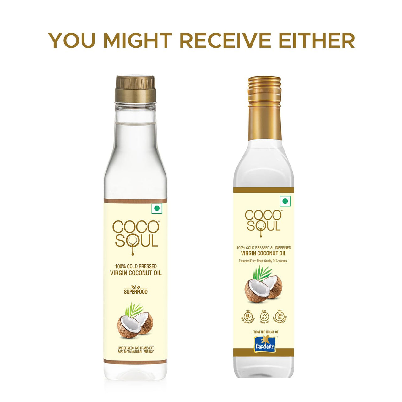 Coco Soul Cold Pressed Unrefined Virgin Coconut Oil | 60% MCT | Multipurpose Usage | Daily Cooking| Keto Friendly | Naturally Cholesterol Free | A1 grade real coconut | From Makers of Parachute 250 ml