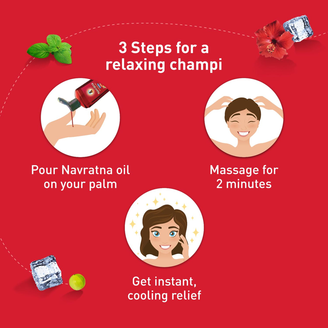 Navratna Ayurvedic Cool Oil | Combination of 9 Ayurvedic Herbs | Relieves Headache, Body ache, Tiredness, Sleeplessness & Tension| Improves Scalp Health | Relaxing & Rejuvenating cooling effect, 300ml