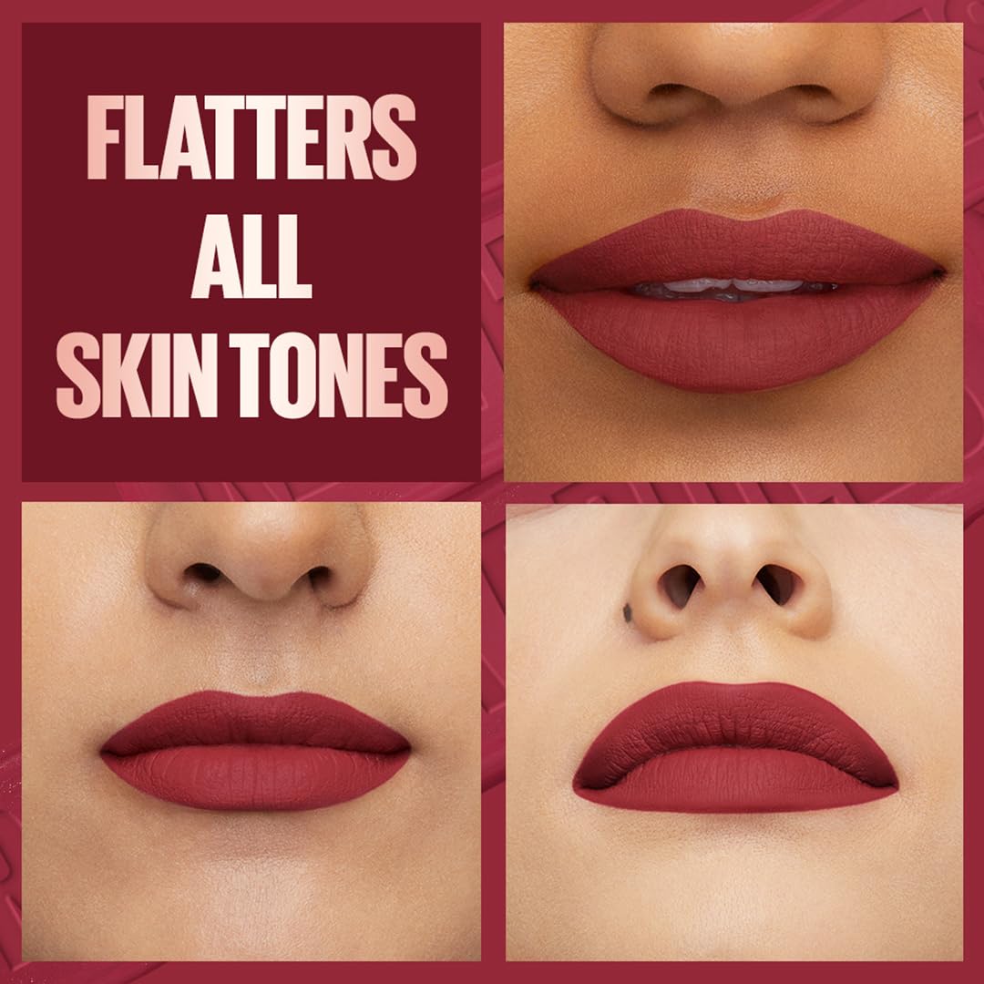 Maybelline New York Liquid Matte Lipstick, Long Lasting, 16hr Wear, Superstay Matte Ink, Ruler, 5ml