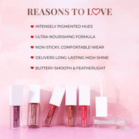 Just Herbs Serum Infused Lip Gloss for Women, Lighweight Non-Sticky High Glossy Moisturizing and Hydrating Lip Gloss 3 ml (Cherry Blossom)