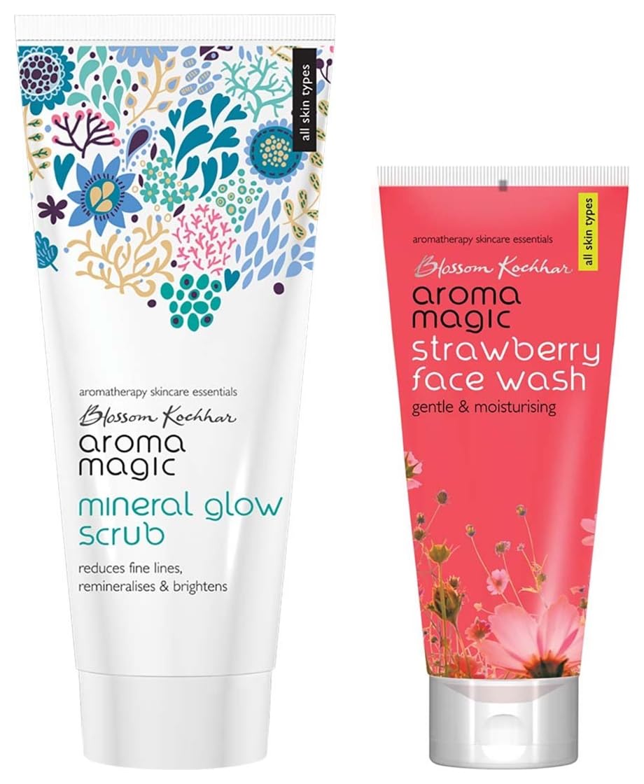 Aroma Magic Face Wash 100 ml (Strawberry) & Aroma Magic Mineral Glow Scrub, 200ml