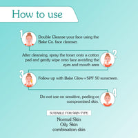 BAKE 10% Glycolic Acid Toner with Hyaluronic Acid | Targets Hyperpigmentation | Pore Tightening Toner for Face & Underarms | For Combination skin, Oily, Acne Prone skin | Alcohol Free Toner | 100ml