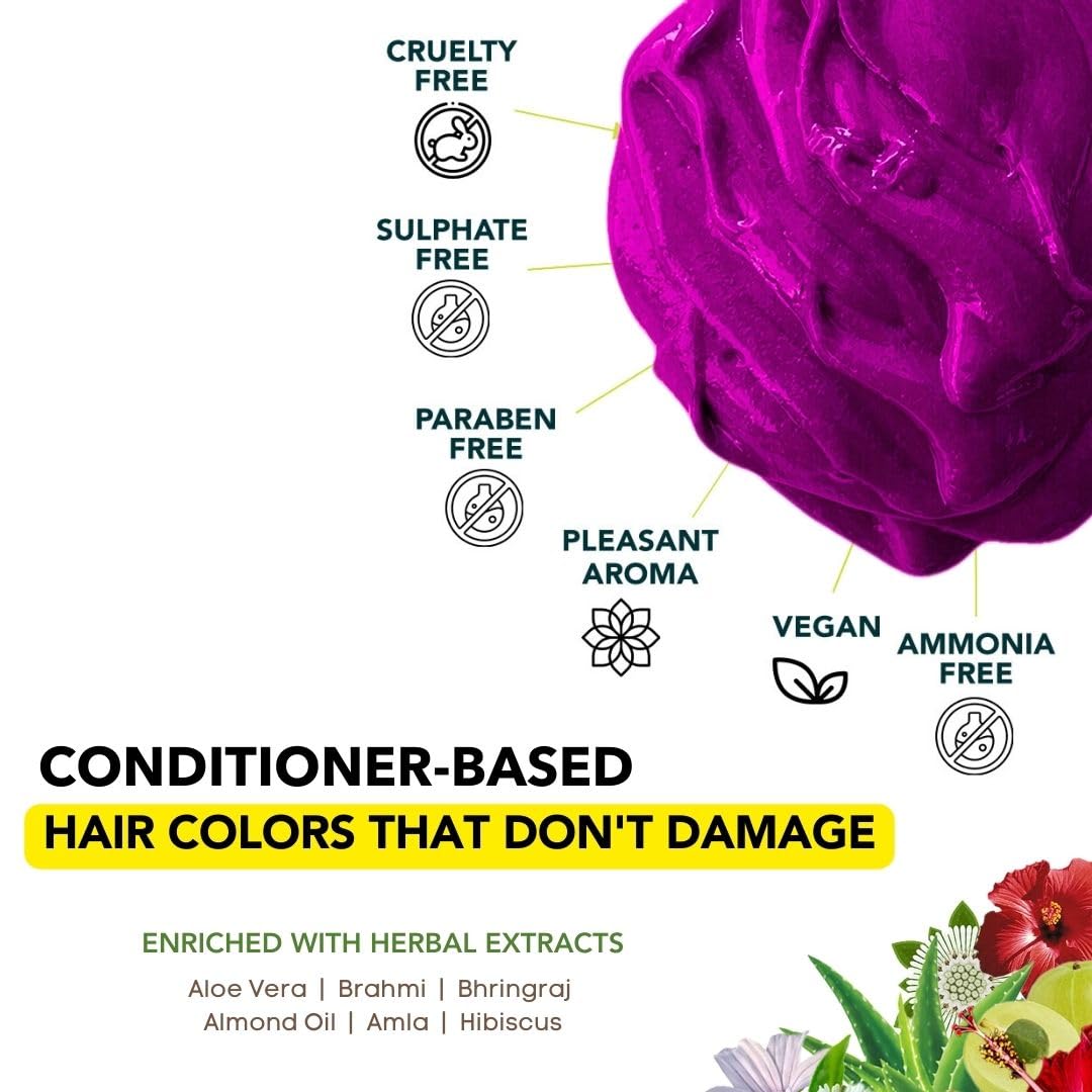 Paradyes Top-up Semi-permanent Comrii Purple DIY Conditioner Based Hair Colour, 120 gm