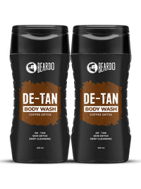 Beardo De-Tan Body Wash for Men, 200ml (Pack of 2) | Tan Removal| Caffeine Body Wash | With Coffee & Aloe Extracts | For Body & Face | Refreshing Fragrance