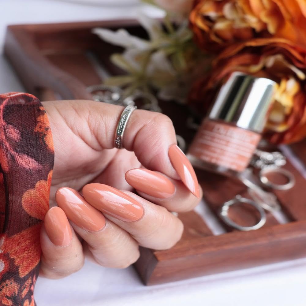 DeBelle Gel Nail Lacquer Maple Tan (Tan Brown) 8ml Enriched With Natural Seaweed Extract, Cruelty Free, Toxic Free (Glossy Finish)