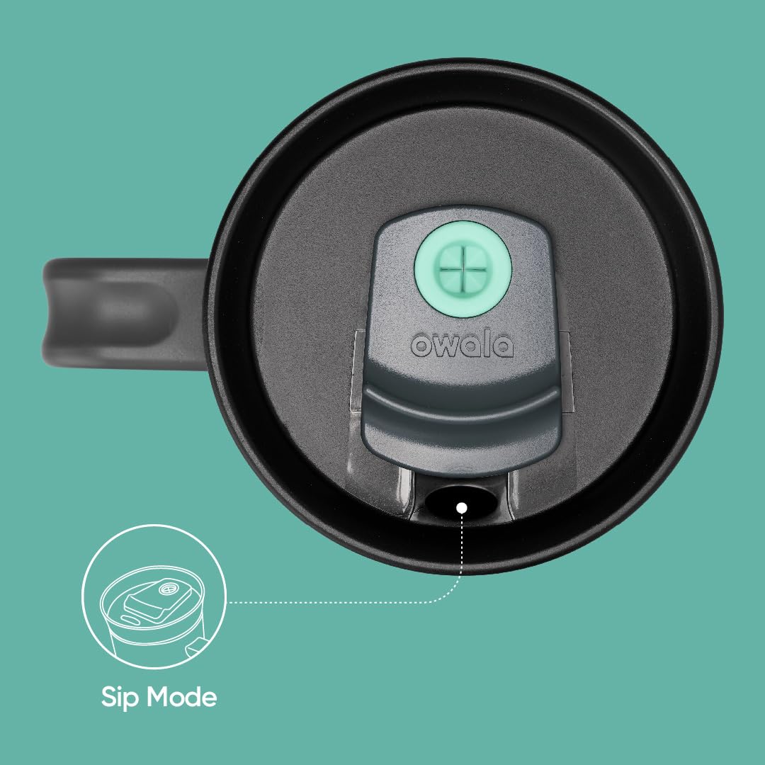 Owala Stainless Steel Triple Layer Insulated Travel Tumbler with Spill Resistant Lid, Straw, and Carry Handle, BPA Free, 40 oz, Gray (Foggy Tide) Foggy Tide