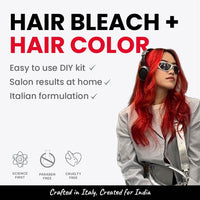 2.Oh! Italian Red Hair Color DIY Kit | Semi-Permanent Color + Bleach for Highlights | With Plex & Argan Oil | Lightening Kit for Women & Men