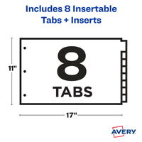 Avery Dividers for 3 Ring Binders, 8-Tab Binder Dividers, 11