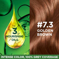 Garnier, Hair Colouring Creme, Long-lasting Colour, Smoothness & Shine, Color Naturals, Shade: 7.3 Golden Brown, 55ml + 50g