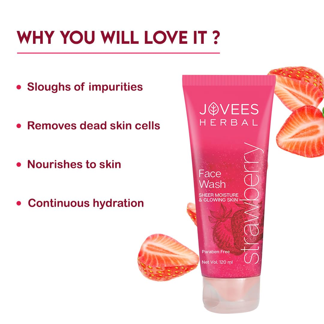 Jovees Face Wash - Strawberry, 120ml (Pack of 2)