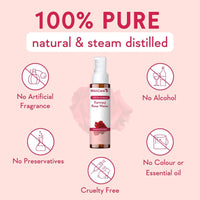 WishCare® 100% Pure & Natural Rose Water - For Skin, Face & Hair - Steam Distilled - Kannauj Gulab Jal - Spray Skin Toner - Free From Paraben, Alcohol & Chemicals - 50 ml