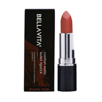BELLAVITA Comfort Matte Bullet Lipstick| Intense Colour| Creamy Matte Finish| Intense Moisturisation| Smooth Glide| Lipsticks for Women| 4 Hr Stay, Dreamy Nude, 4.2 gm
