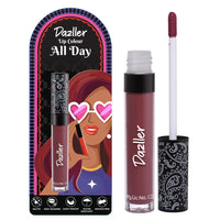 DAZLLER All Day Lipcolour|Moisturizing Kokum Butter|Non-Transfer & Smudge-Proof|8Hr Stay|Matte Liquid Lipstick for Women|Dlc004 Burgundy|6G