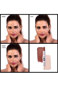 INSIGHT Cosmetics Duo Stick Conceal Contour + Highlighter, Shade-03, 8.5 gram