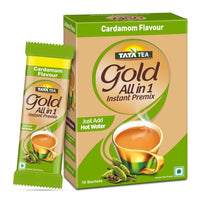 Tata Tea Gold All-in-1 Instant Premix Cardamom Tea, 14g Per Serve, Quick & Easy To Make Cardamom Tea, 10 Sachets