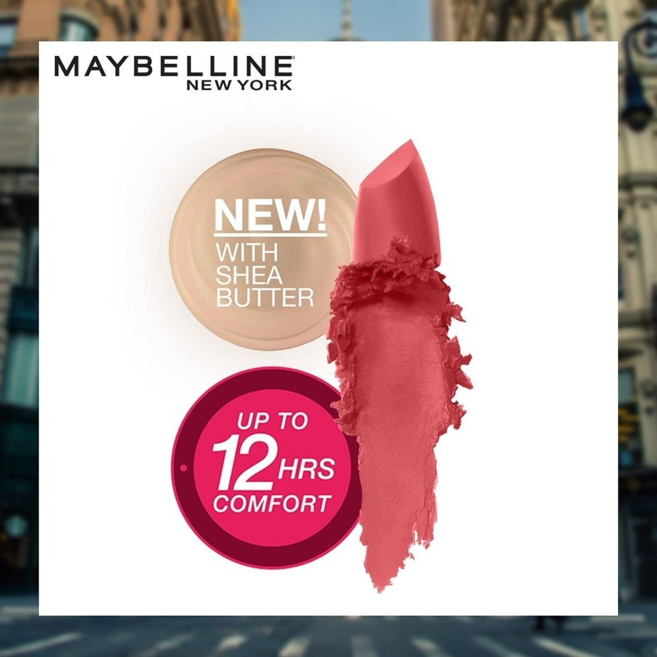 Maybelline New York Matte Lipstick, Intense Colour, 671 Heated Pink, 3.9g & Maybelline New York Compact Powder, With SPF to Protect Skin from Sun, Absorbs Oil, Fit Me, 115 Ivory, 6g