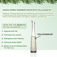 Jovees Herbal Rosemary Water Hair Growth Spray with Follicusan DP (200ml) | Mist Spray for Hair Fall, Strengthens Follicles & Boosts Hair Growth | Adds Shine | Non-Greasy, Lightweight Hair Tonic | For All Hair Types | Reduces Dandruff & Scalp Protection