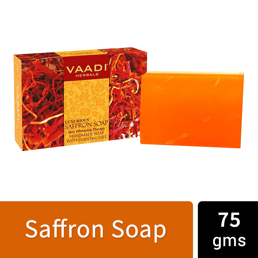 Vaadi Herbals Assorted Luxurious Handmade Herbal Soaps, 75g (Pack of 12) & Vaadi Herbals Elbow Foot Knee Scrub With Almond And Walnut Scrub Soap, 75g (Pack Of 6)