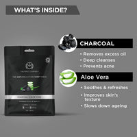 The Man Company Charcoal De Tan Face Sheet Mask with Aloevera & Hyaluronic Acid - 25 ml *2
