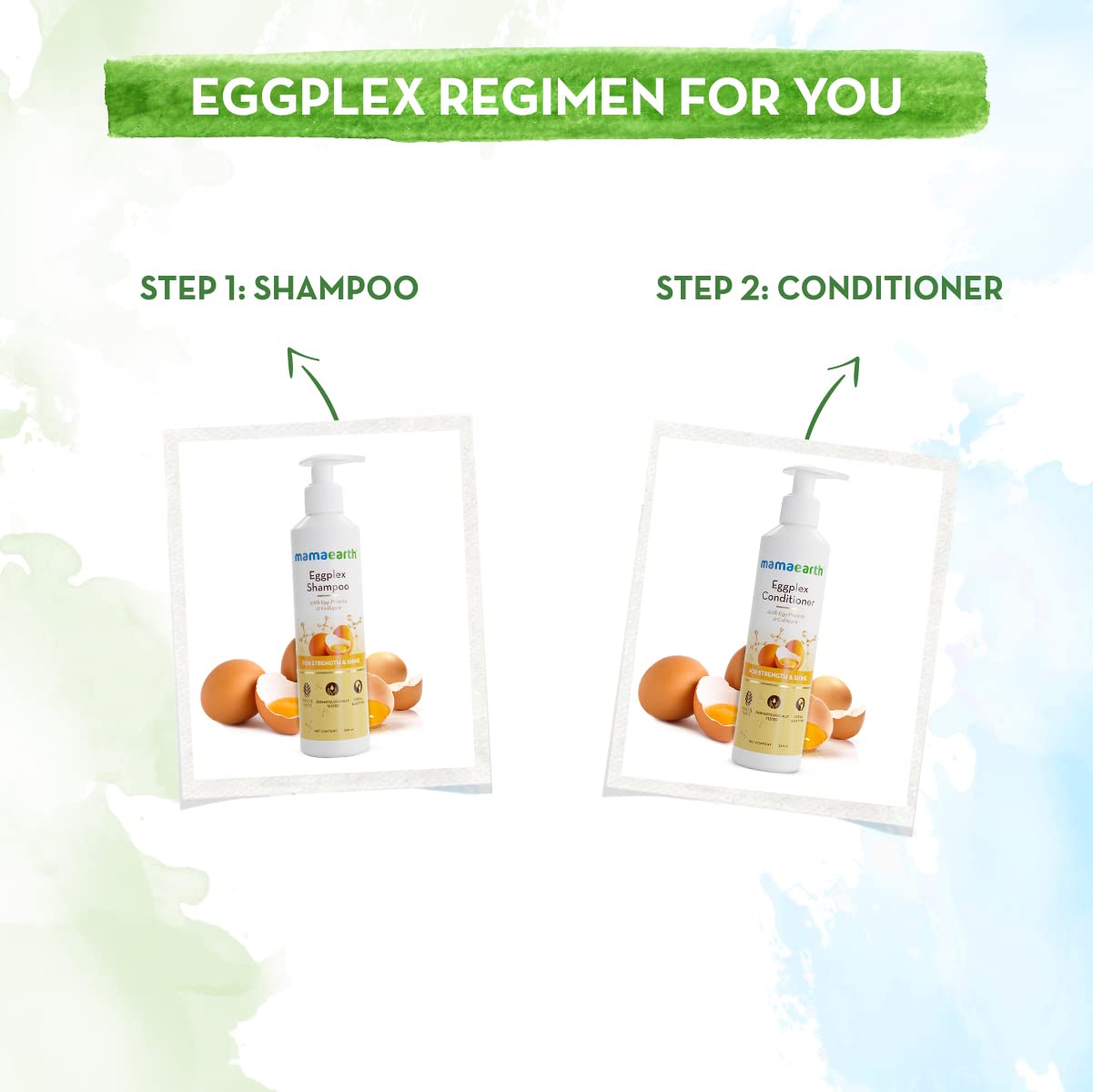Mamaearth Eggplex Shampoo for Strong Hair | With Egg Protein & Collagen for Strength and Shine | Boosts Shine | Gently Cleanses Hair | For Men & Women | 250 ml