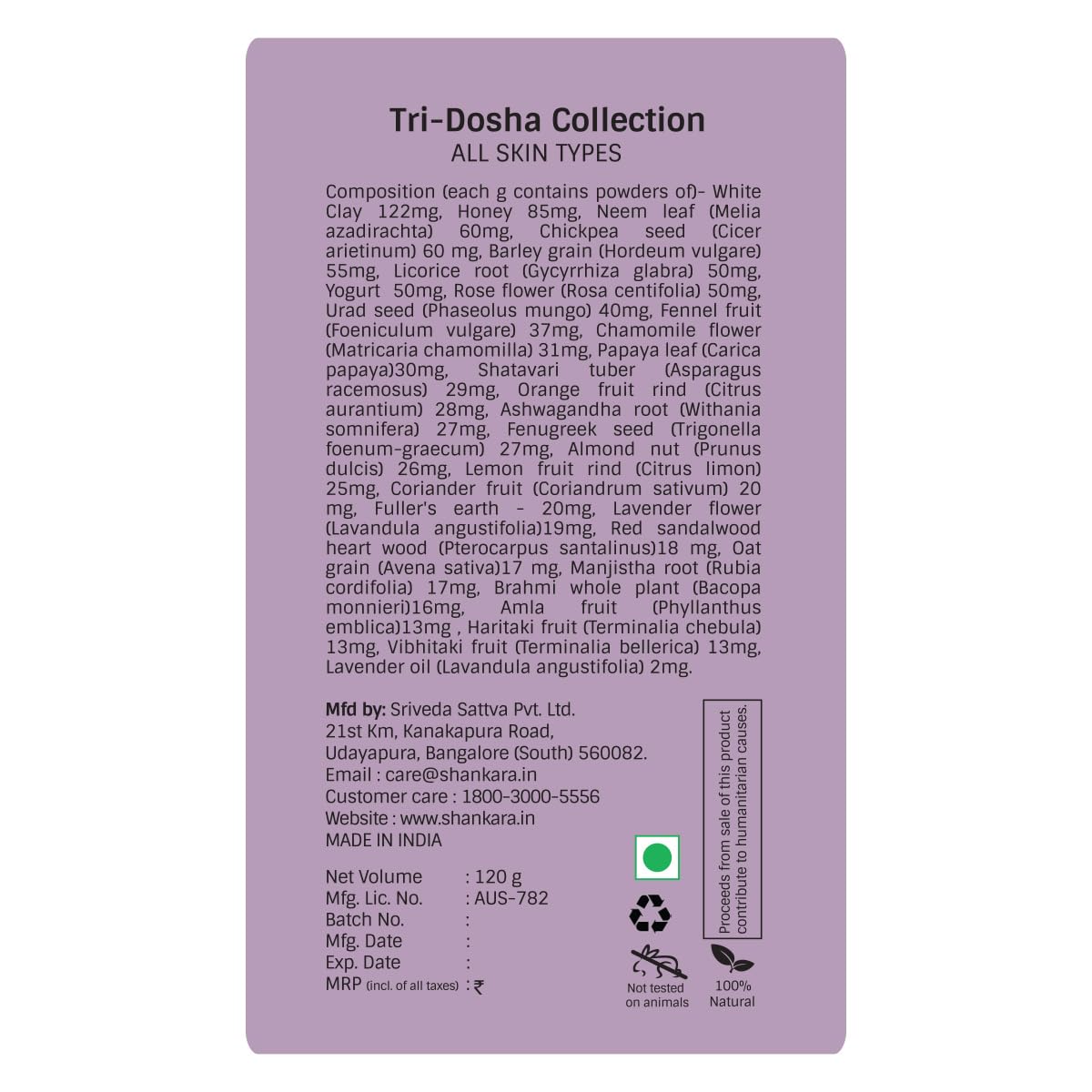 Shankara Deep Cleanse Facial Ubtan with Neem, Rose, Red Sandalwood 120gm