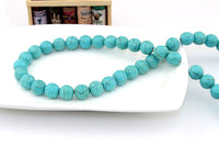 Asingeloo Howlite Turquoise Round Loose Beads Gemstone 15 Inch 6mm Crystal Energy Stone Healing Power for Jewelry Making
