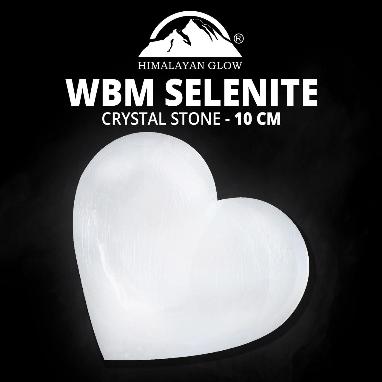 Himalayan Glow 10cm Selenite Crystal Heart Stone for Healing and Meditation, Stone-10 cm, White