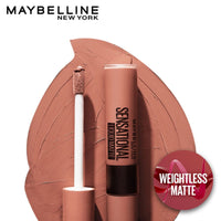 Maybelline New York Lipstick, Matte Finish, Non-Sticky and Non-Drying, Sensational Liquid Matte, NU01 Bare It All, 7ml