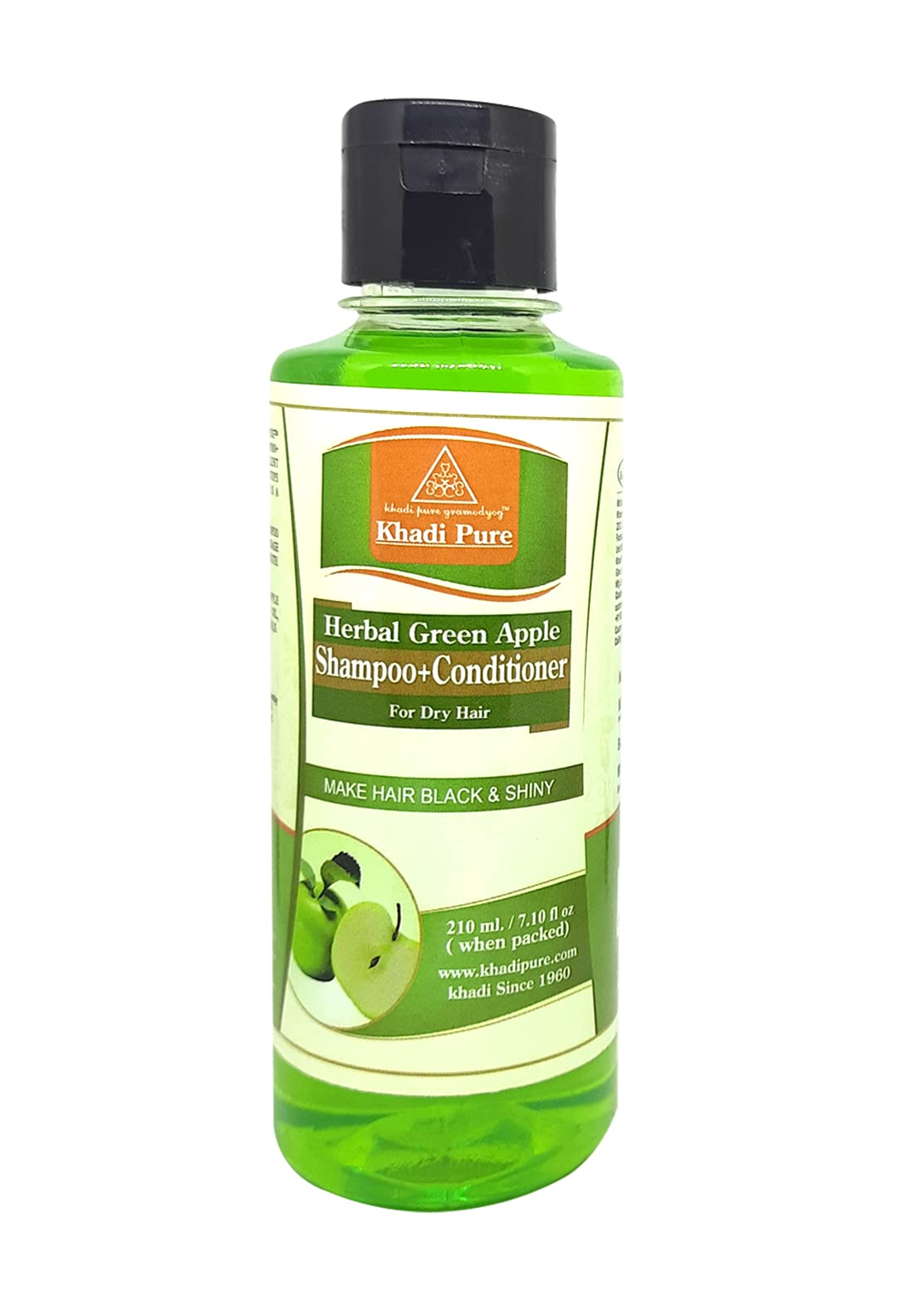 Khadi Pure Herbal Green Apple Conditioner+Shampoo/Hair Cleanser, 210 ml