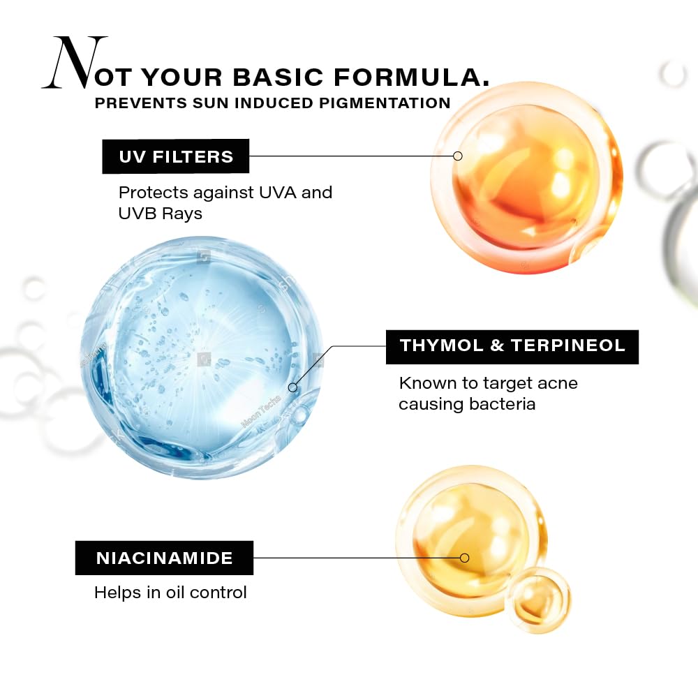 Novology SPF 50 PA++++ Ultralight Gel Sunscreen with Niacinamide| Fights Acne and Sebum| Non-Greasy, Quick Absorbing, Invisible Finish | Designed for Oily Skin| 50 g