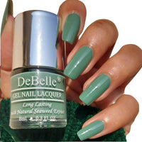 DeBelle Gel Nail Lacquer Asparagus Fern (Sea Green) 8ml Enriched With Natural Seaweed Extract, Cruelty Free, Toxic Free (Glossy Finish)