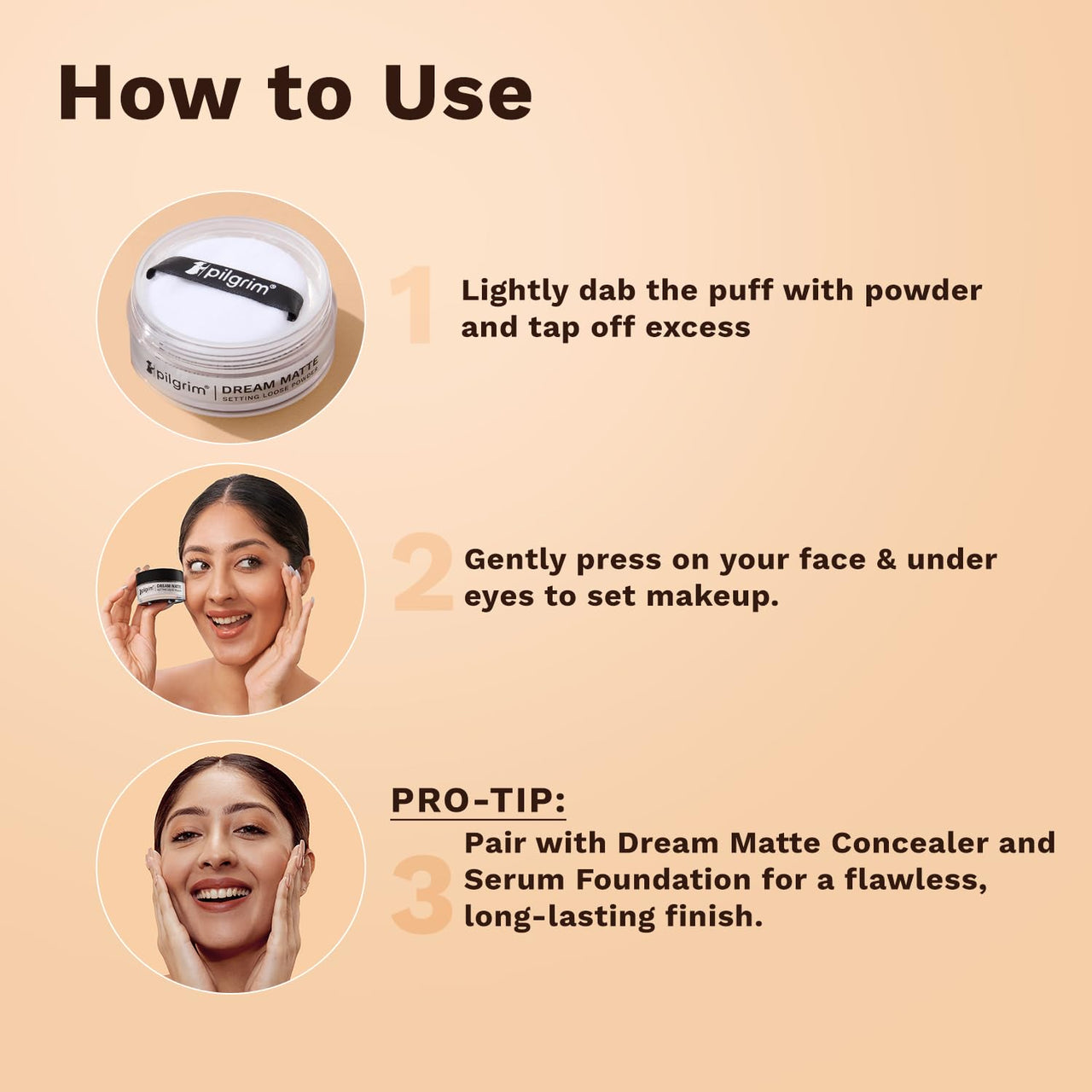 Pilgrim Translucent Setting Loose Powder Sets Makeup All Day Long Instant Oil Control Non-cakey & Flawless Finish 8g (Banana, 8gm)