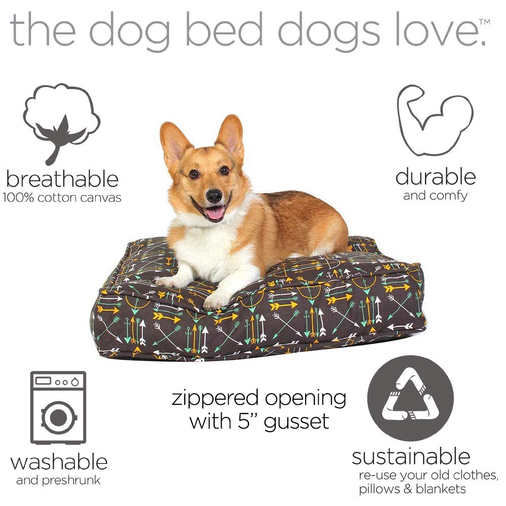 Molly Mutt Medium to Large Dog Bed Cover - Lion’s Roar Print - Measures 27”X36”X5’’ - 100% Cotton - Durable - Breathable - Sustainable - Machine Washable Dog Bed Cover 36.0"L x 27.0"W x 5.0"Th Lion's  Roar