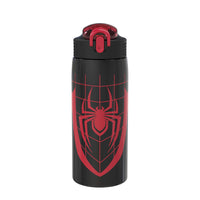 Zak Designs Marvel Spider-Man Water Bottle for Travel and At Home, 19 oz Vacuum Insulated Stainless Steel with Locking Spout Cover, Built-In Carrying Loop, Leak-Proof Design (Miles Morales)