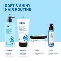 Plum Coconut Milk & Peptides Shampoo 250ml & Conditioner 175g Combo for Dry & Frizzy Hair | 22X Softer, Hydrated, & Smooth Hair | SLS & Paraben Free, pH Balanced Shampoo & Conditioner for Women & Men