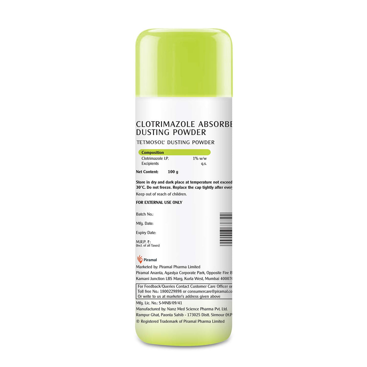 Tetmosol Anti-fungal Dusting Powder - for daily use - fights skin infections, prickly heat, itching - Pack of 3 (3x100gms)