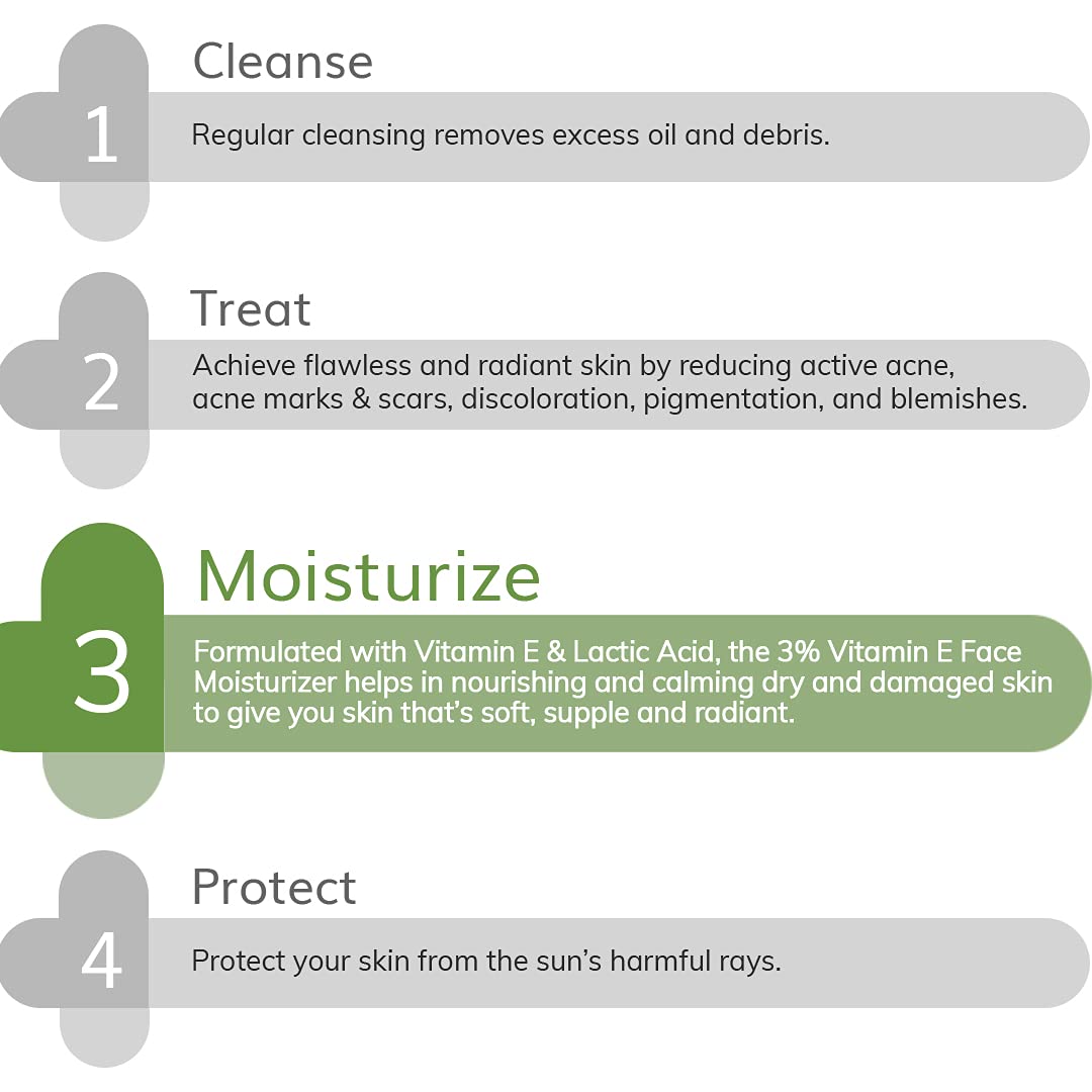 The Derma Co 3% Vitamin E Face Moisturizer Cream With Vitamin E & Lactic Acid | Fights Dryness | Non-Greasy & Lightweight | 100 G
