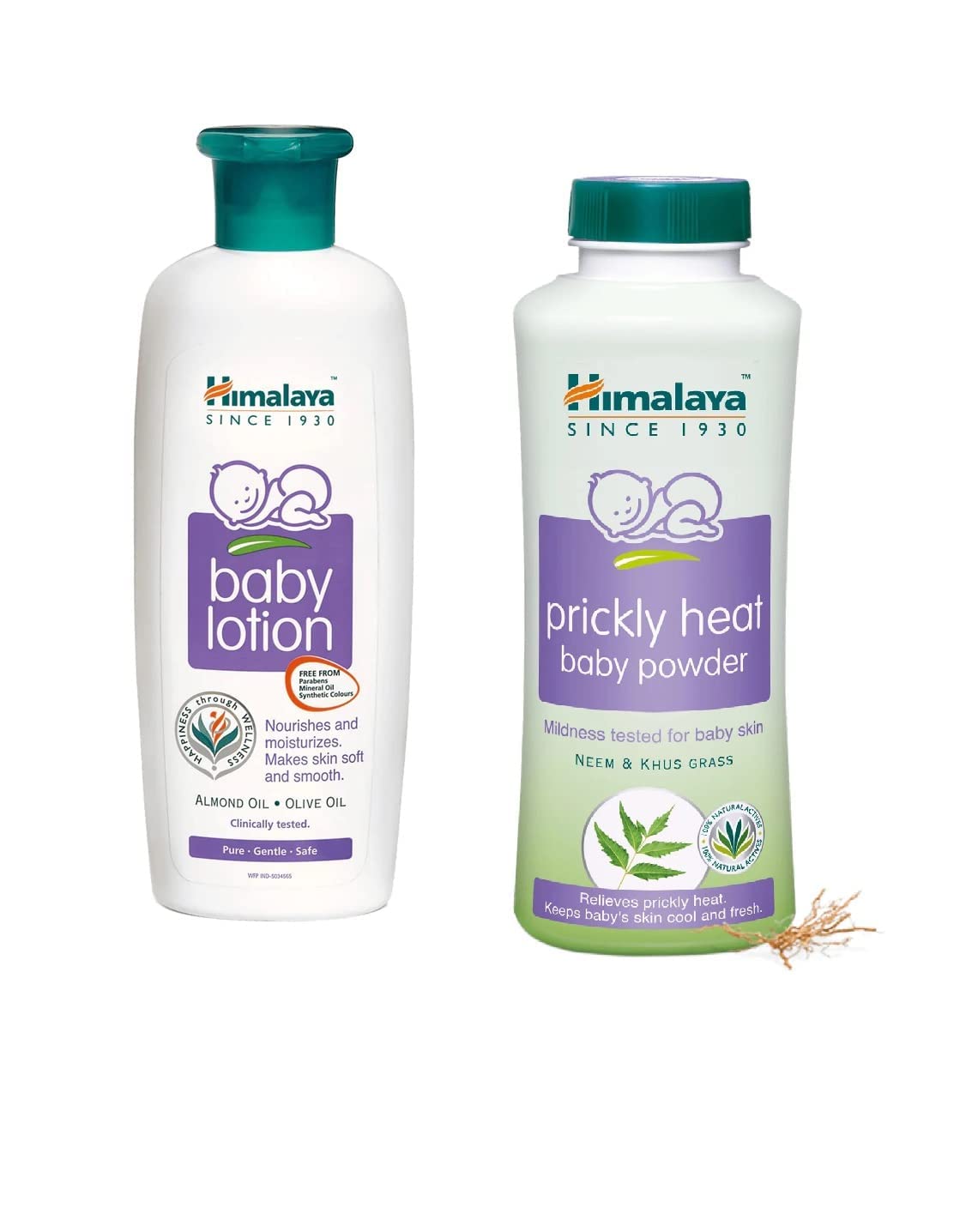 Himalaya Gentle Baby Lotion, 200ml and Himalaya Prickly Heat Baby Powder Keeps Baby Fresh, 200Gm (Combo of 2)