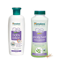 Himalaya Gentle Baby Lotion, 200ml and Himalaya Prickly Heat Baby Powder Keeps Baby Fresh, 200Gm (Combo of 2)